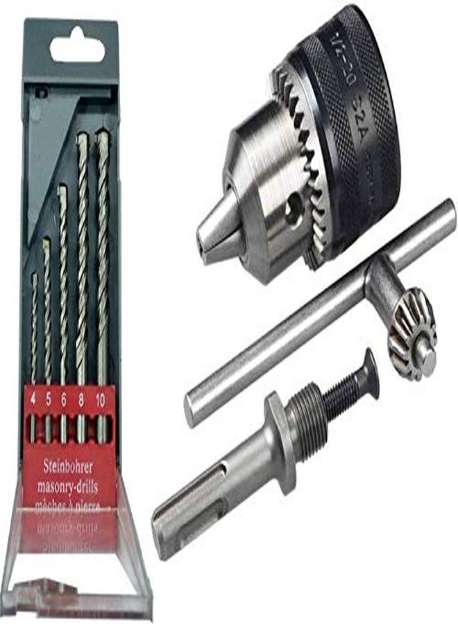 Inditrust مجموعة حامل لقم الثقب Inditrust 1/2-20 UNF شديدة التحمل للبناء مع مفتاح ظرف، للبناء ومحول (13 مم، 5 قطع) - Image 1